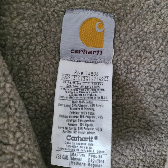 Carhartt Full Zip Sherpa Lined Canvas Vest - Picture 7 of 7